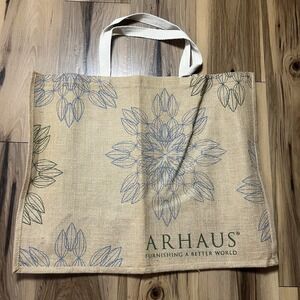 Arhaus Jute‎ Tote Bag Carryall Beige Shopping Sack Large 18 X 23 X 9